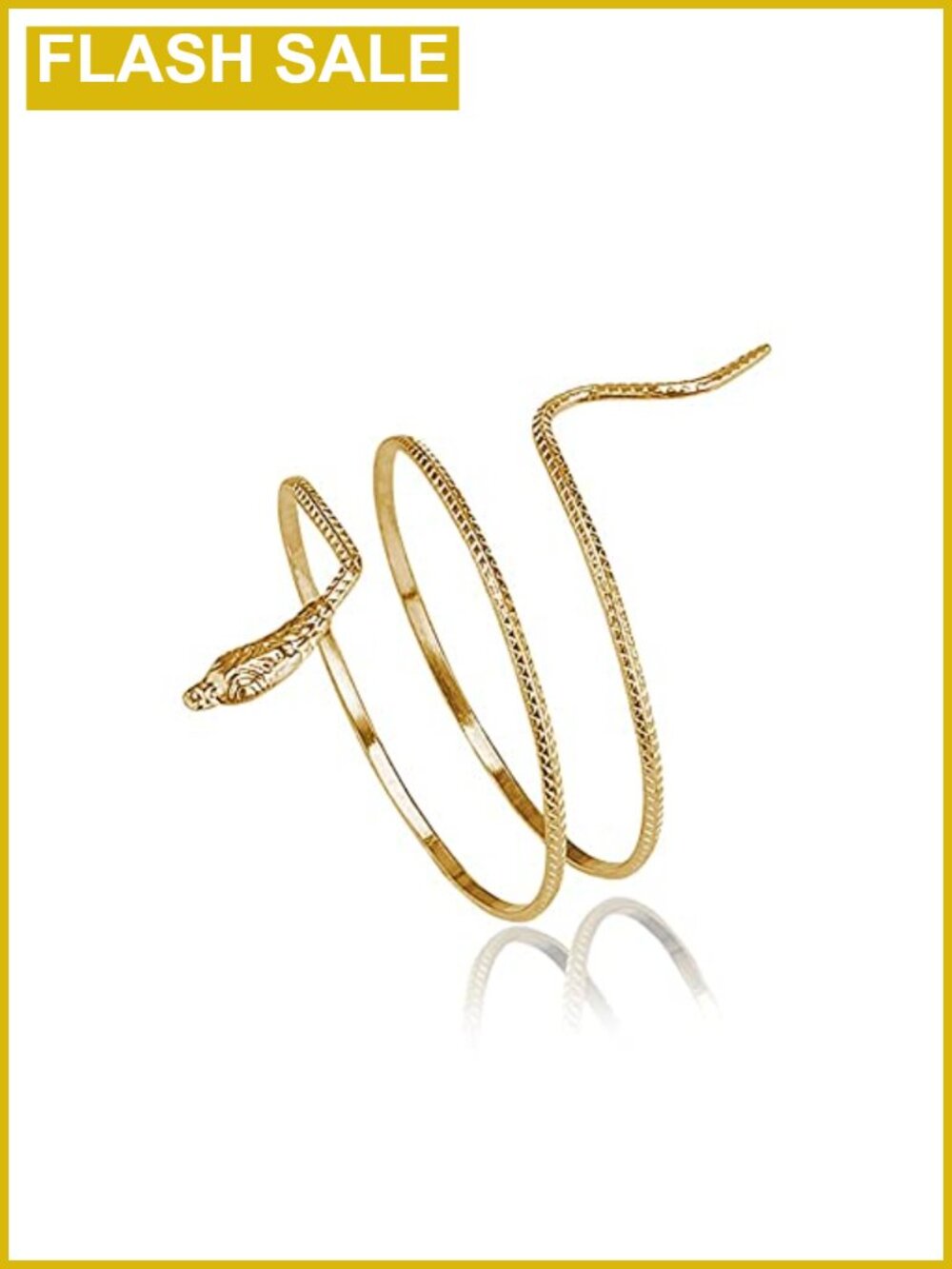 Punk Metal Coiled Snake Spiral Upper Arm Cuff Armlet Bangle Bracelet with Gold